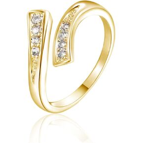 Toe Ring Gold for Women Cute Adjustable Big Toe Rings Non-Tarnish Diamond Jewelry Waterproof Stainless Steel Toe Rings Plated Triple Moonstone Snake Knot Simple Band