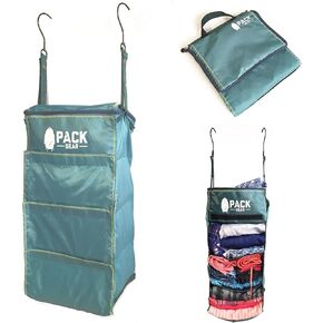 Pack Gear Hanging Luggage Organizer - Our Carry On Closet Insert Fits Any Carry-On - Our Hanging Luggage Organizer Uses Velcro to Allow Quick Access to your Clothes (Solid Black, Carry-On Size)