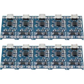 10PCS TP4056 Charger Power Module Board 18650 Li Ion Battery Charger Board 1A Li Ion Battery and Protection All in One Board 2 in 1 Micro Connector