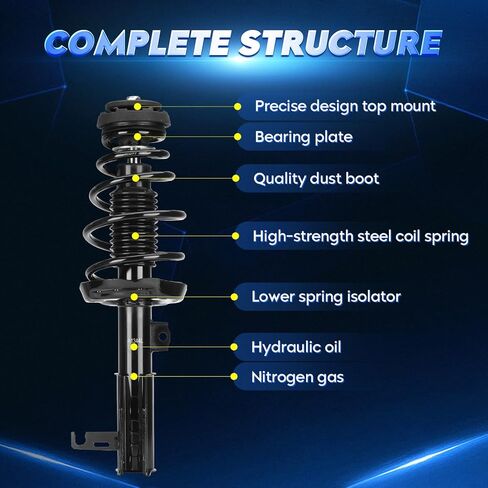 مجموعة صدمات الدعامة الأمامية مع زنبرك ملفوف لسيارة Buick LaCrosse 2.4L FWD 2011-2016، استبدل 172528 172529، يسار ويمين، قطعتان in Kuwait