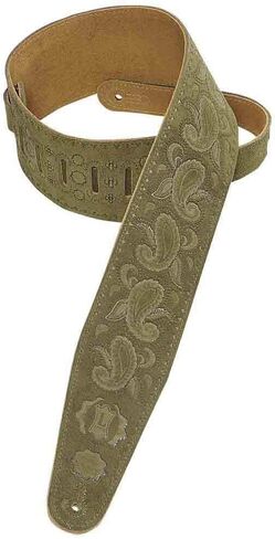 Levy's Leathers PMS44T03-BLK Hand-Brushed Suede Guitar Strap with Paisley Pattern, Black in Kuwait