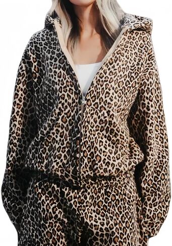 Y2k Cheetah Hoodie Leopard Print Hoodie Sweatshirt Women Oversized Trendy Graphic Hoodies 2000s Pullover Streetwear in Saudi Arabia
