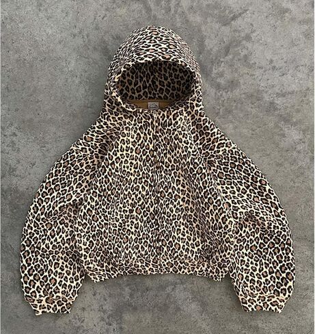 Y2k Cheetah Hoodie Leopard Print Hoodie Sweatshirt Women Oversized Trendy Graphic Hoodies 2000s Pullover Streetwear in Saudi Arabia
