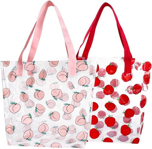 TotePrint 2PCS Clear Printed Fruit Hand Bag Versatile Waterproof,Embossed Fruit Work Bag,Shoulder Tote Gift Bag for Women in Saudi Arabia