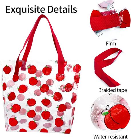 TotePrint 2PCS Clear Printed Fruit Hand Bag Versatile Waterproof,Embossed Fruit Work Bag,Shoulder Tote Gift Bag for Women in Saudi Arabia