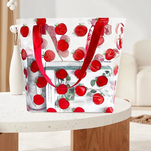 TotePrint 2PCS Clear Printed Fruit Hand Bag Versatile Waterproof,Embossed Fruit Work Bag,Shoulder Tote Gift Bag for Women in Saudi Arabia