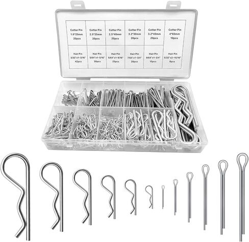 Cotter Pin R Clips, 15 Pcs Heavy Duty Zinc Plated Retaining Cotter Pin Spring Fastener Assortment Kit Hitch Pins Clips Cotter Clip for Hitch Pin Lock System, Cotter Pins in Saudi Arabia