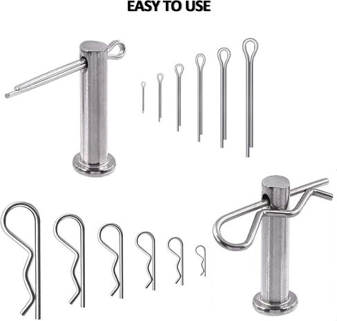 Cotter Pin R Clips, 15 Pcs Heavy Duty Zinc Plated Retaining Cotter Pin Spring Fastener Assortment Kit Hitch Pins Clips Cotter Clip for Hitch Pin Lock System, Cotter Pins in Saudi Arabia