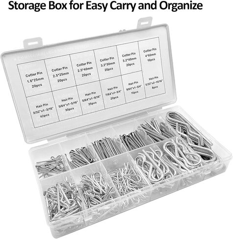 Cotter Pin R Clips, 15 Pcs Heavy Duty Zinc Plated Retaining Cotter Pin Spring Fastener Assortment Kit Hitch Pins Clips Cotter Clip for Hitch Pin Lock System, Cotter Pins in Saudi Arabia