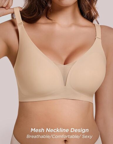 Women Seamless Mesh Bras No Underwire Comfortable Bralettes with Support Adjustable Straps Everyday Bra in Saudi Arabia