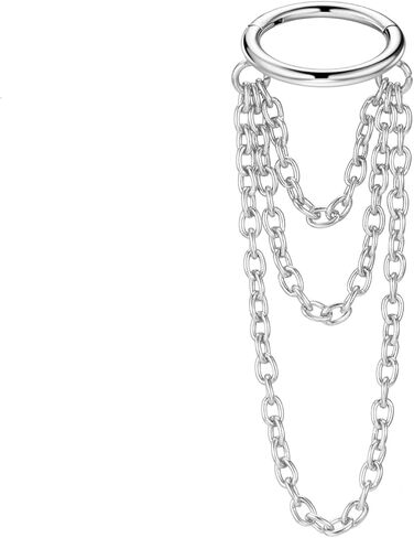 FANSING 316L Surgical Steel Triple Chains Cartilage Piercing Hoop in Kuwait