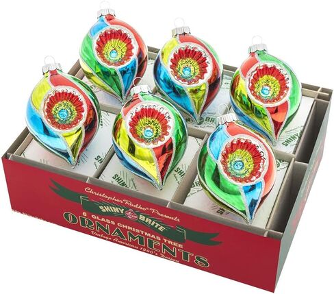 Christopher Radko Shiny Brite Glass Holiday Splendor 6 Count 3.25in Decorated Reflector Tulips in Kuwait