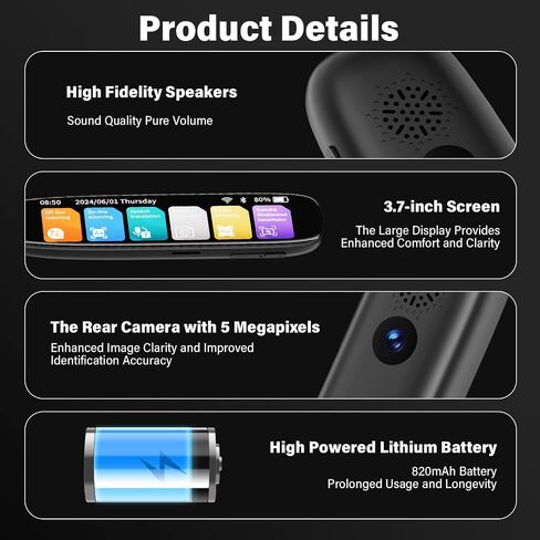 Translation Pen, Support 142 Languages, Online/Offline Modes, 2024 Smart Scanner Translator Pen, Reading Pen for Dyslexia, Voice Translate, Translation Text to Speech Device in Saudi Arabia