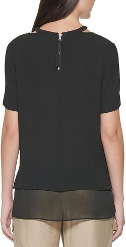 DKNY Women's Casual Relaxed Fit Short Sleeve Top in Saudi Arabia