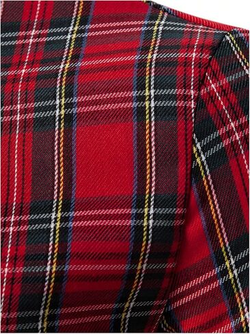 Men's Plaid Shirt Checkered Long Sleeve Collared Button Down Casual Shirts in Saudi Arabia