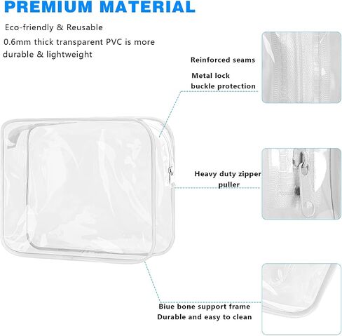 Clear Cosmetic Bag, 4 Pcs Waterproof Clear Plastic Cosmetic Makeup Bags,Transparent Packing Organizer Storage Bags,Christmas Gift for Mother,Wife,Grilfriends(Pink). in Saudi Arabia