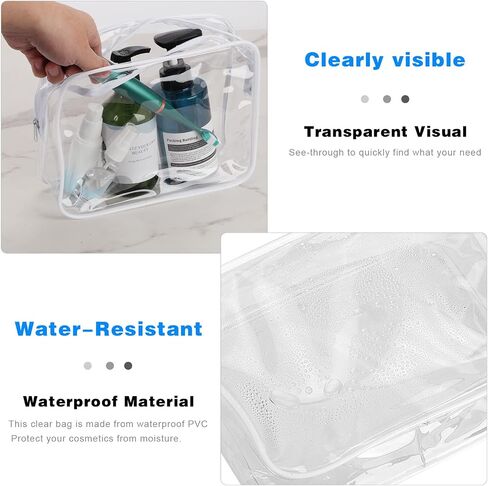 Clear Cosmetic Bag, 4 Pcs Waterproof Clear Plastic Cosmetic Makeup Bags,Transparent Packing Organizer Storage Bags,Christmas Gift for Mother,Wife,Grilfriends(Pink). in Saudi Arabia
