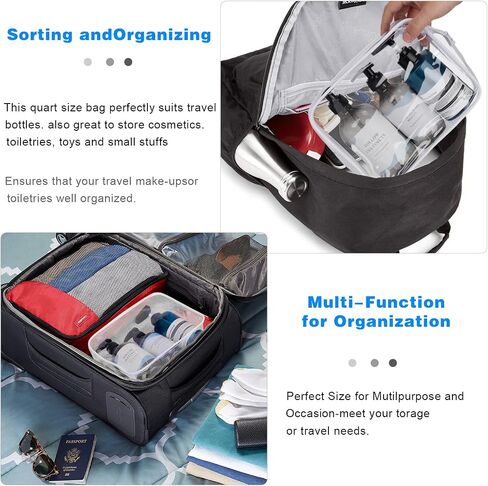 Clear Cosmetic Bag, 4 Pcs Waterproof Clear Plastic Cosmetic Makeup Bags,Transparent Packing Organizer Storage Bags,Christmas Gift for Mother,Wife,Grilfriends(Pink). in Saudi Arabia