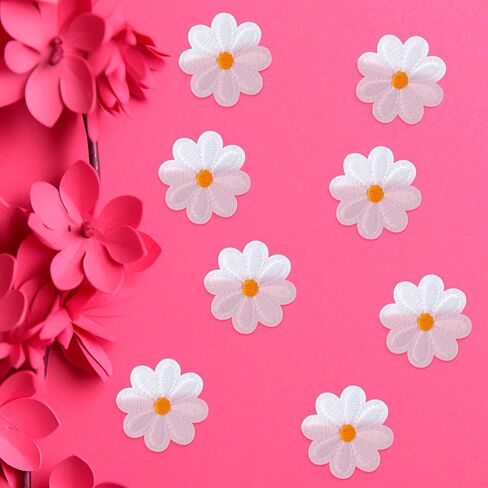 24 قطعة من الحديد على الرقع من ANCIRS، رقعات مطرزة على شكل زهور الأقحوان اللطيفة، رقعات خياطة مزخرفة بالزهور للملابس والجينز والسترات والقبعات والحقائب والحرف اليدوية، 1.57 × 1.57 بوصة، 12 لونًا in Kuwait