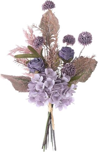 Artificial Fake Flowers Plants, Silk Flower Arrangements Faux Flower Bouquet, Wedding Bouquets Decorations Plastic Floral Centerpieces for Table Home Party Kitchen Vase Decor (Purple) in Saudi Arabia