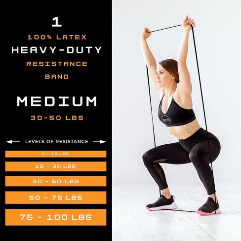 Light Resistance Bands for Physical Therapy with Workout Videos - #2 LIGHT (15-30lbs) - Exercises for Seniors - Long Resistance Bands for Women - Exercise Bands for Physical Therapy in Saudi Arabia