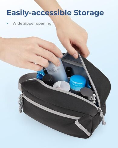 BAGSMART Travel Toiletry Bag for Men and Women, Water-resistant Small Toiletry Bag Organizer for Traveling, Hygiene Bag for Bathroom Shower, Toiletries Accessories,Travel Essentials in Saudi Arabia