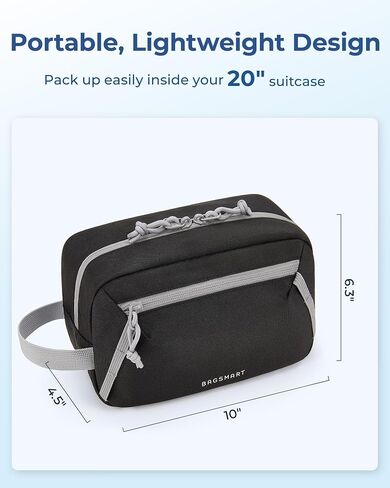 BAGSMART Travel Toiletry Bag for Men and Women, Water-resistant Small Toiletry Bag Organizer for Traveling, Hygiene Bag for Bathroom Shower, Toiletries Accessories,Travel Essentials in Saudi Arabia