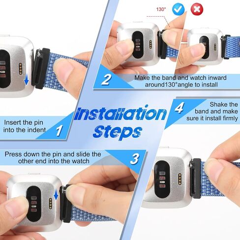 Tiptops 3 Pack Bands Compatible with Fitbit Versa 2/Fitbit Versa/Versa Lite/Versa SE for Women Men, Soft Nylon Sports Loop Replacement Wristband for Fitbit Versa 2 Straps in Saudi Arabia