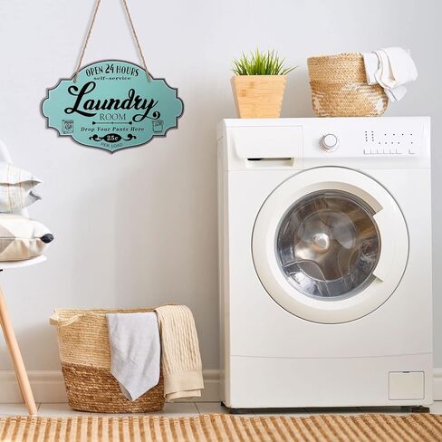2 Pieces Laundry Room Decors Retro Metal Tin Signs Open 24 Hours Laundry Room Farmhouse Laundry Room Sign Farmhouse Laundry Sign Laundry Rules Sign for Washroom Bathroom in Kuwait