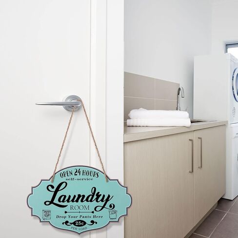 2 Pieces Laundry Room Decors Retro Metal Tin Signs Open 24 Hours Laundry Room Farmhouse Laundry Room Sign Farmhouse Laundry Sign Laundry Rules Sign for Washroom Bathroom in Kuwait