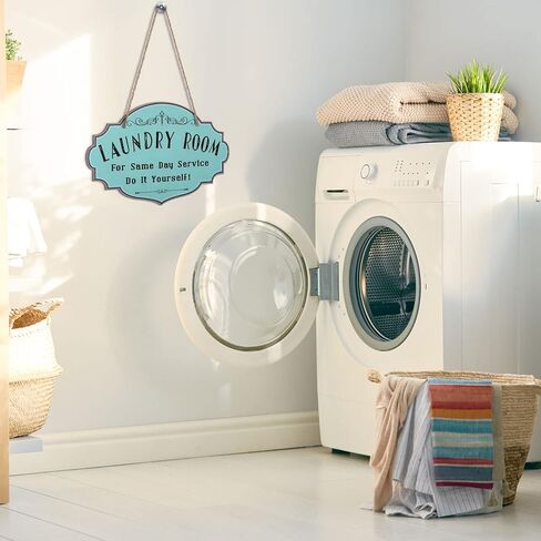 2 Pieces Laundry Room Decors Retro Metal Tin Signs Open 24 Hours Laundry Room Farmhouse Laundry Room Sign Farmhouse Laundry Sign Laundry Rules Sign for Washroom Bathroom in Kuwait