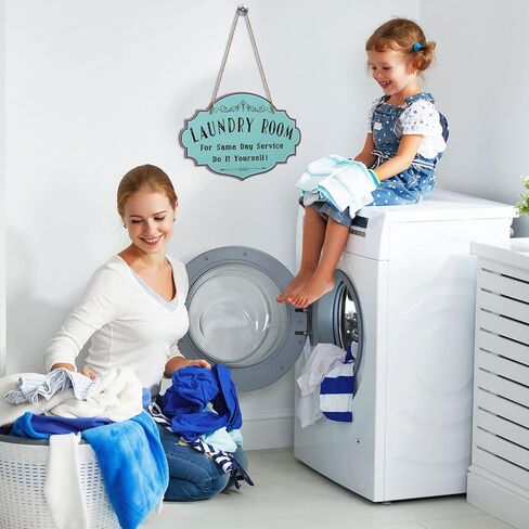 2 Pieces Laundry Room Decors Retro Metal Tin Signs Open 24 Hours Laundry Room Farmhouse Laundry Room Sign Farmhouse Laundry Sign Laundry Rules Sign for Washroom Bathroom in Kuwait