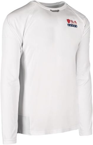 S A Company Mens Performance Long Sleeve Shirt with Sunglasses Loop | UPF 50+ Sun Protection, Moisture Wicking, 4-Way Stretch (American Sleeve, X-Large) in Saudi Arabia