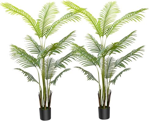 4ft Ficus Tree Artificial with Natural Trunk, Tall Faux Trees Indoor Fake Ficus Trees for Home Office Farmhouse Indoor Outdoor Decor Perfect Housewarming Gift in Saudi Arabia