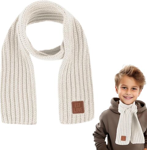 Warm Kids Winter Knit Scarves Soft Knitted Neck Warmer Scarf Warm Scarves Wrap for Boys Girls in Kuwait