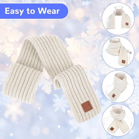 Warm Kids Winter Knit Scarves Soft Knitted Neck Warmer Scarf Warm Scarves Wrap for Boys Girls in Kuwait