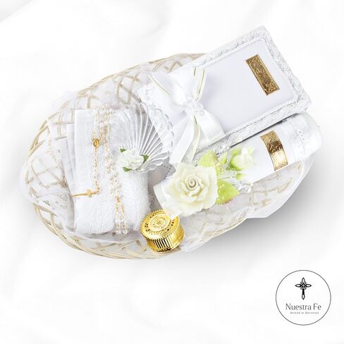 مجموعة شموع المعمودية 5 قطع للأولاد والبنات - Velas para bautizo - Vela de bautizo para niño - Vela para bautizo de niña - مجموعة شموع المعمودية الكاثوليكية للفتيات - مجموعة المعمودية قذيفة المعمودية الكتاب المقدس in Kuwait