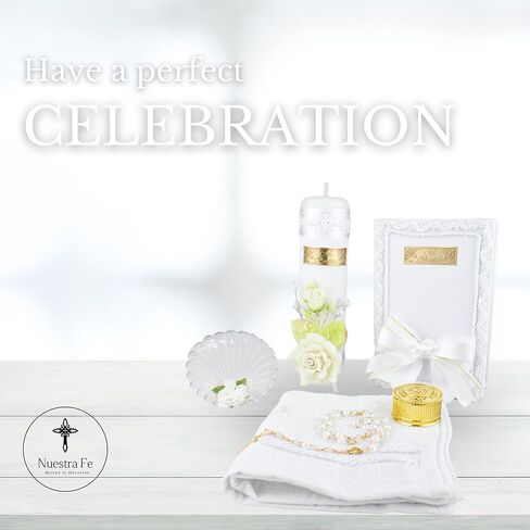 مجموعة شموع المعمودية 5 قطع للأولاد والبنات - Velas para bautizo - Vela de bautizo para niño - Vela para bautizo de niña - مجموعة شموع المعمودية الكاثوليكية للفتيات - مجموعة المعمودية قذيفة المعمودية الكتاب المقدس in Kuwait