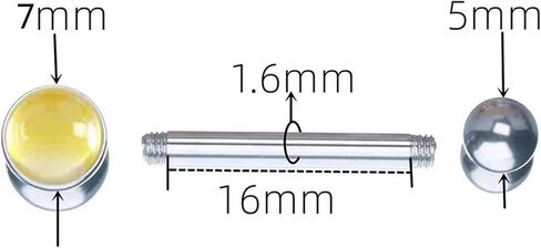 Tongue Ring 5pc Mixed Color Stainless Steel Straight Barbell Tongue Piercing Jewelry 5/7 Inches Piercing Jewelry for Women Man in Saudi Arabia