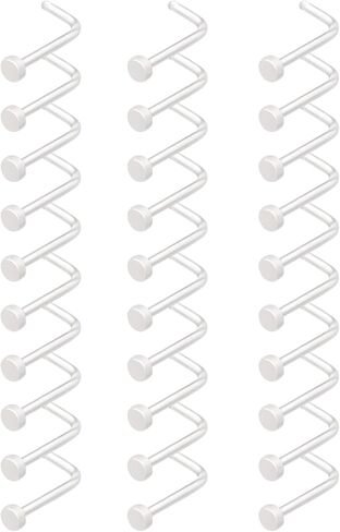 30pcs Clear Nose Studs Retainers L Shaped 18G/20G Flat Top Plastic Bioflex Flexible Nose Piercing Invisible Acrylic for School Work in Saudi Arabia