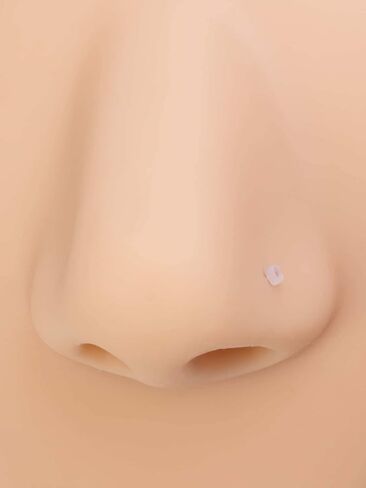30pcs Clear Nose Studs Retainers L Shaped 18G/20G Flat Top Plastic Bioflex Flexible Nose Piercing Invisible Acrylic for School Work in Saudi Arabia