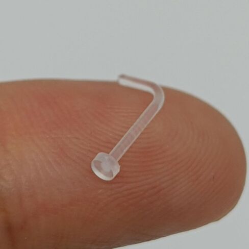 30pcs Clear Nose Studs Retainers L Shaped 18G/20G Flat Top Plastic Bioflex Flexible Nose Piercing Invisible Acrylic for School Work in Saudi Arabia