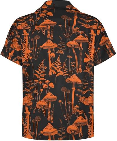 TiwBski Funny Mushroom Graphic Button Down Shirt for Men Short Sleeve Colorful Beach Shirt Hawaiian Shirts in Kuwait