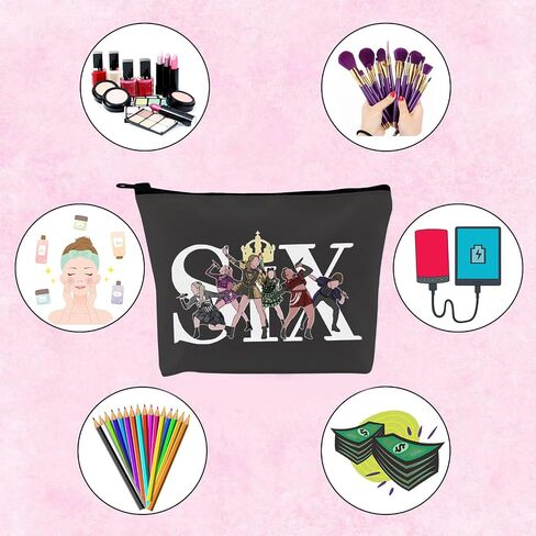 TSOTMO Musical Bag Six Broadway Musical Inspired Zipper Makeup Bag For Musical Lover Broadway Fan Gift (Six) in Saudi Arabia