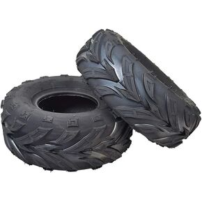 AlveyTech 145/70-6 Tires with V-Tread - For the TaoTao ATA-110B, Boulder B1 ATV, DB100 105cc, All Terrain Rubber Tubeless Tire for 4x4 Quad, Mini Dirt Bike, UTV, ATV, and Electric Cart, (Set of 2)