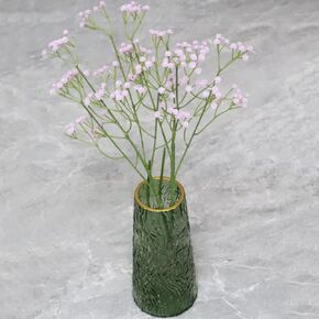 5 Bundles Champagne Artificial Fake Flowers, Artificial Babys Breath Floral Faux Plastic Flowers Realistic UV Resistant Fake Babies Breath Gypsophila Bouquet for Home Garden Office Wedding Decor