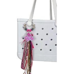 Mom Life Tassel Charm for Bogg Bag Accessories For Women,Mom Accessories Charm For Backpack Handbag Tote Rubber Beach Bag