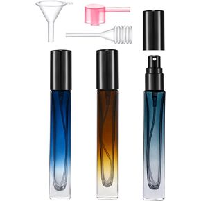 Perfume Atomizer Bottle Refillable, 3 Pcs 10ml Travel Size Glass Perfume Bottle Fine Mist Empty Perfume Spray Bottles Cologne Bottle Mini Perfume Refillable Bottle