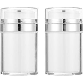 2PCS 150 ml/5oz Clear Airless Pump Bottles Empty Refillable Travel Size Vacuum Makeup Cosmetic Moisturizer Pump Dispenser Container Storage for Lotion Cream Shampoo Shower Gel Toiletries