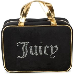 Juicy Couture Women's Cosmetics Bag - Travel Makeup and Toiletries Weekender Bag - Makeup Organizer Case, Black
